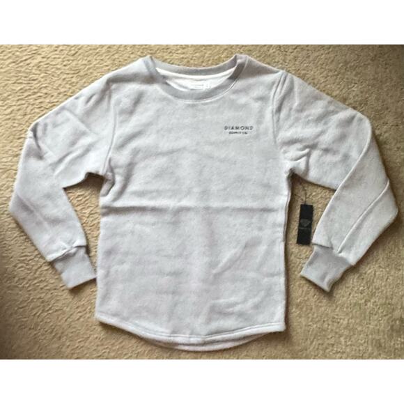 Diamond Supply Co Sweatshirt Mens Small Gray Red Spellout Streetwear Casual - Picture 1 of 7